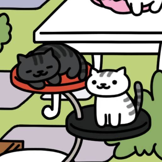 くろとらさん、しろとらさん　ウッドデッキ