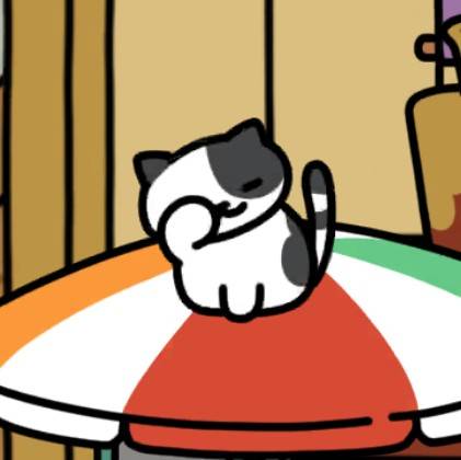 くろぶちさん ねむねむ　池と床の間