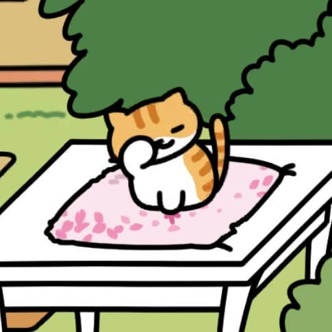 しろちゃとらさん ねむねむ　ウッドデッキ