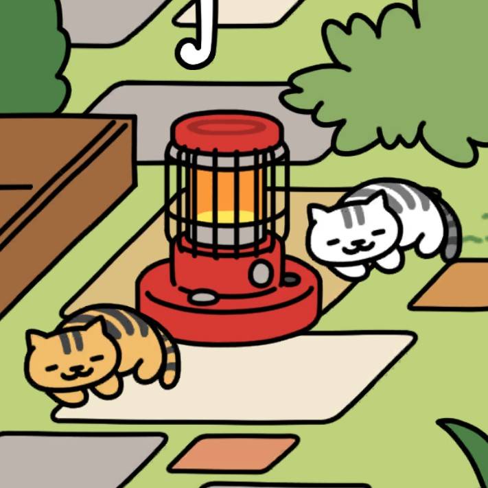 しろとらさん　きじとらさん　ウッドデッキ