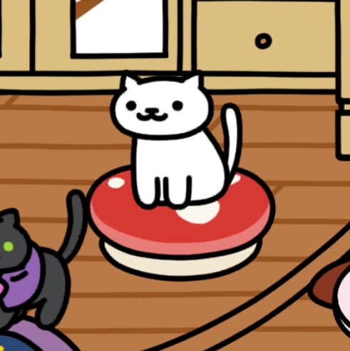 しろねこさん　ウッドデッキ