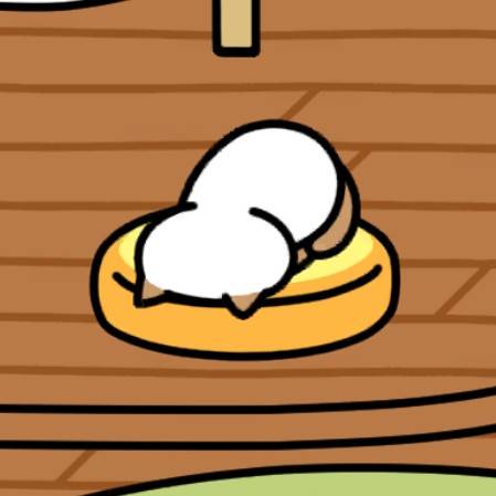 ちゃぽいんとさん ごめん寝　ウッドデッキ