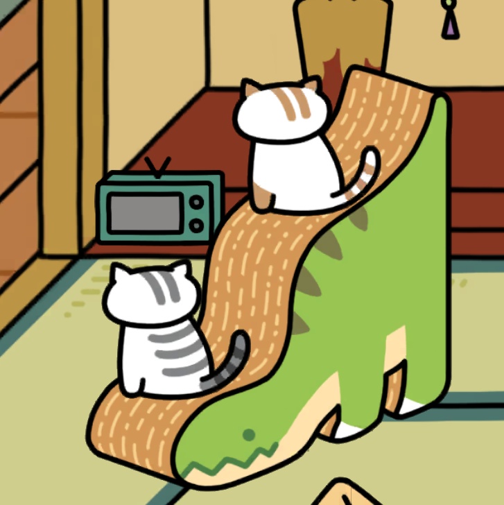 とらぽいんとさん、しろとらさん　池と床の間