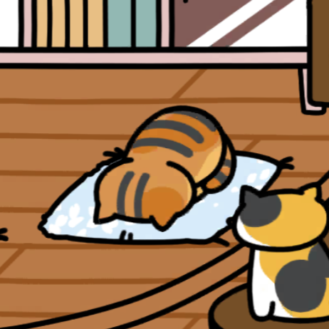 むぎわらさん ごめん寝　ウッドデッキ