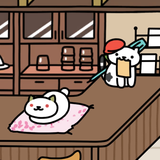 ゆきねこさん、あんけーとさん カフェスペース