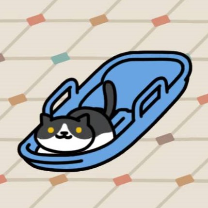 はちわれさん 雪ソリ