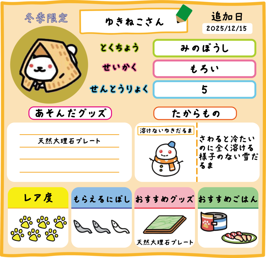 61.ゆきねこさん　天然大理石プレート