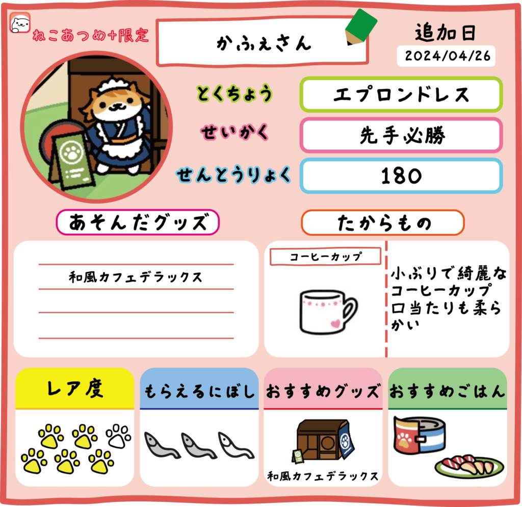 かふぇさん　色違い　プロフィール