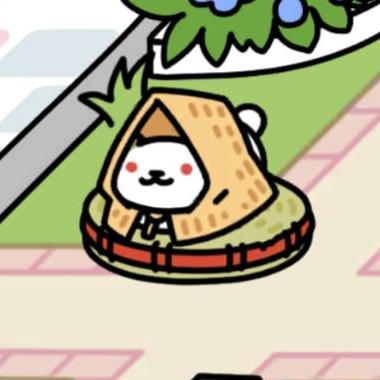 ゆきねこさん　い草座布団(赤)