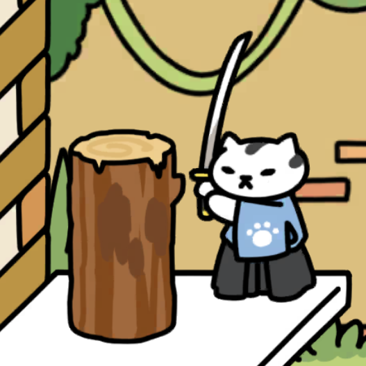 おさむらいさん　高級丸太爪とぎ　ウッドデッキ