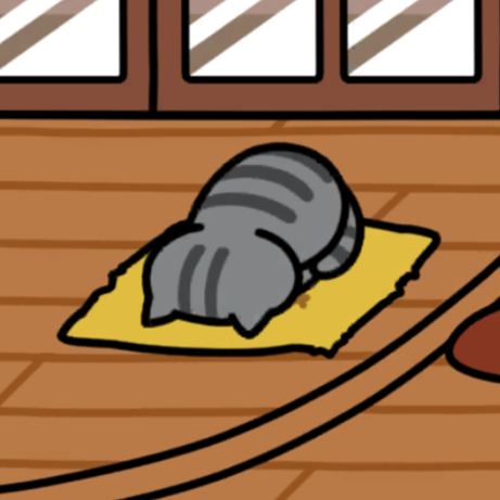 さばとらさん　ごめん寝　ウッドデッキ