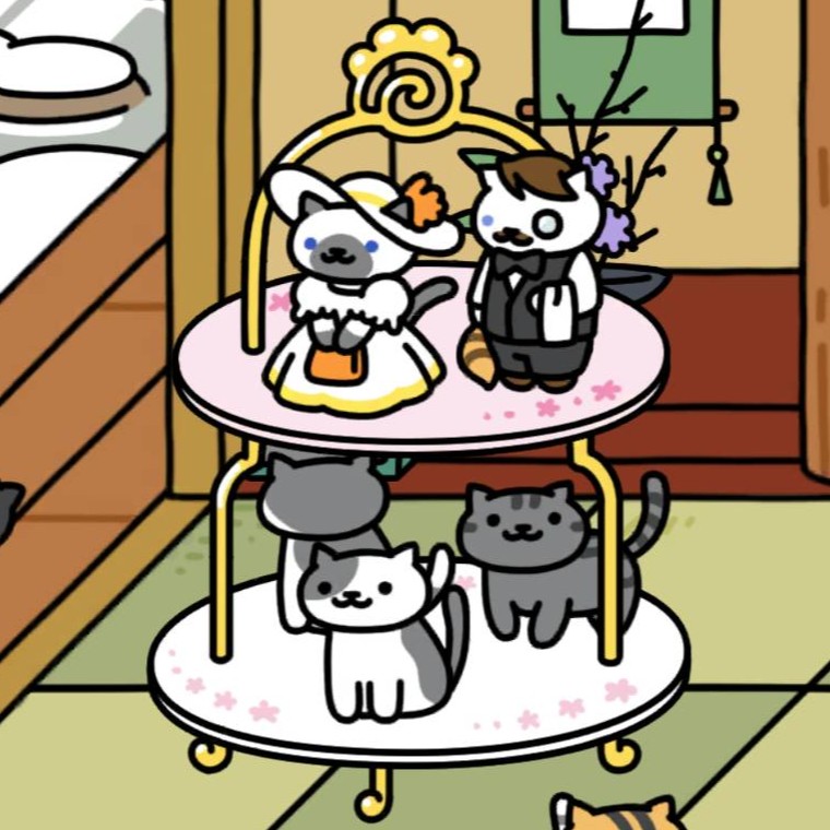 さふぁいあさん＆せばすさん　ビッグスイーツタワー　池と床の間