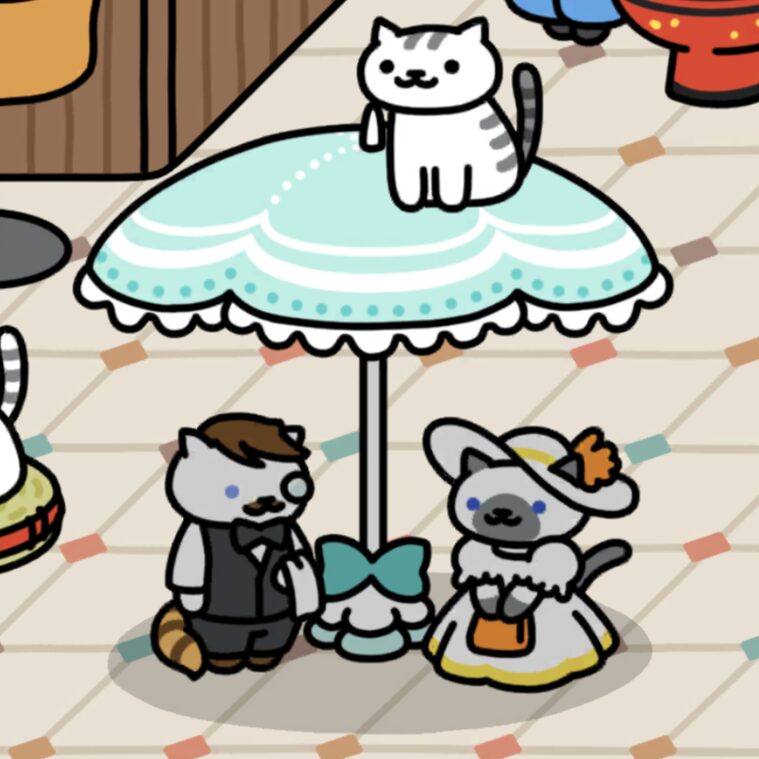 さふぁいあさん＆せばすさん　メルヘンパラソル　カフェスペース