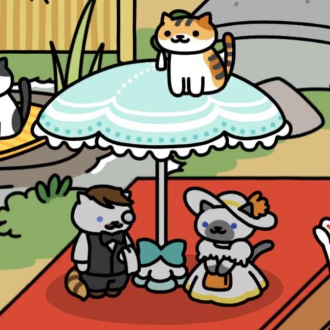 さふぁいあさん＆せばすさん　メルヘンパラソル　池と床の間