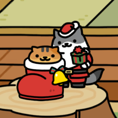 さんたさん　クリスマスブーツ　池と床の間