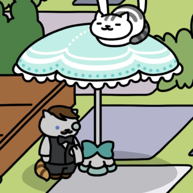 せばすさん　メルヘンパラソル　ウッドデッキ