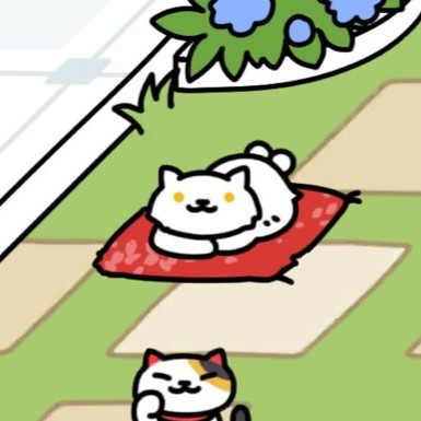 ねこまたさん　ちりめん座布団　フラワーガーデン