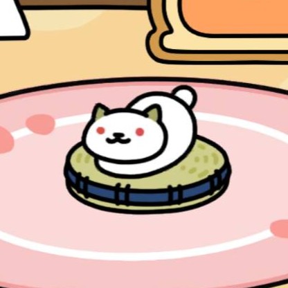 ゆきねこさん　い草座布団(青)　スイーツガーデン１