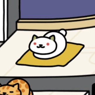 ゆきねこさん　お座布団(黄)　モダンスタイル