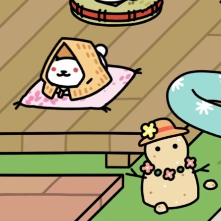 ゆきねこさん　さくら座布団　ねこのリゾート