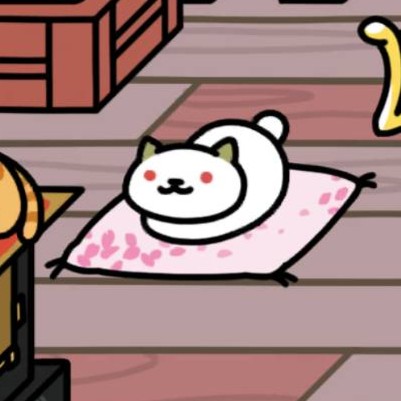 ゆきねこさん　さくら座布団　カリカリ西部劇