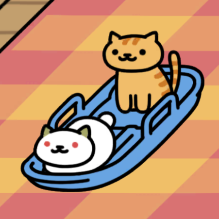 ゆきねこさん&ちゃとらさん　ソリ　カフェスペース