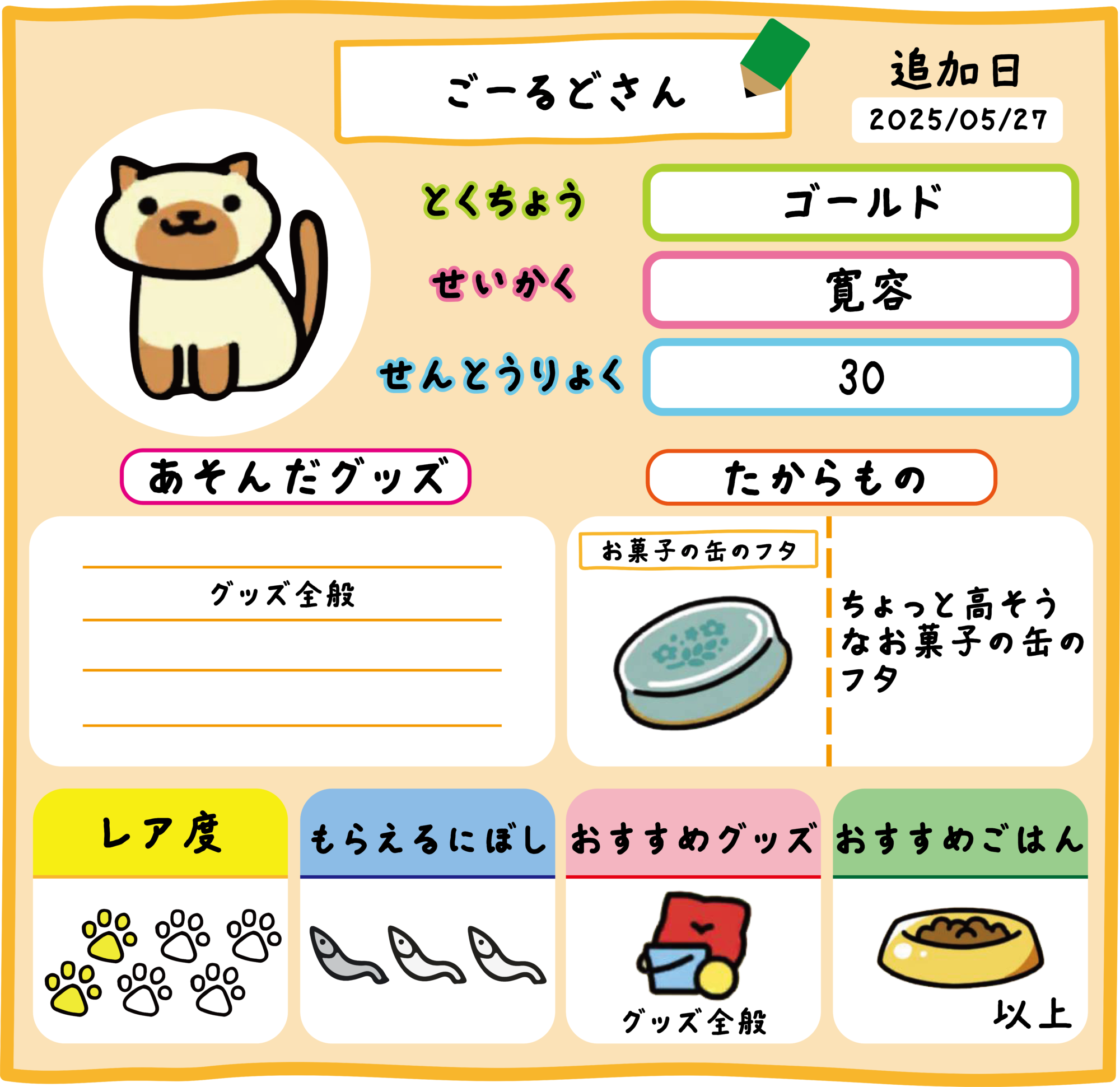 ごーるどさん | ねこあつめ2 完全攻略