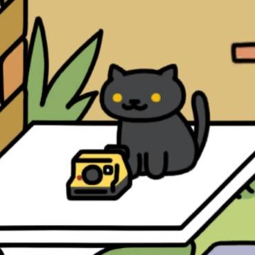 くろねこさん　インスタントカメラ　ウッドデッキ