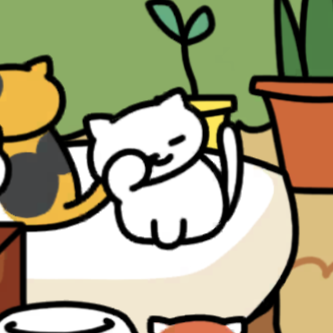 しろねこさん　ねむねむ　いつもの1
