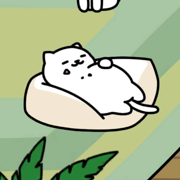 まんぞくさん　ビッグクッション(白)　ねこのリゾート