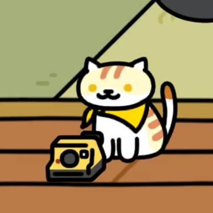 マイねこさん　インスタントカメラ　池と床の間