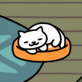 しろねこさん クッション(オレンジ)
