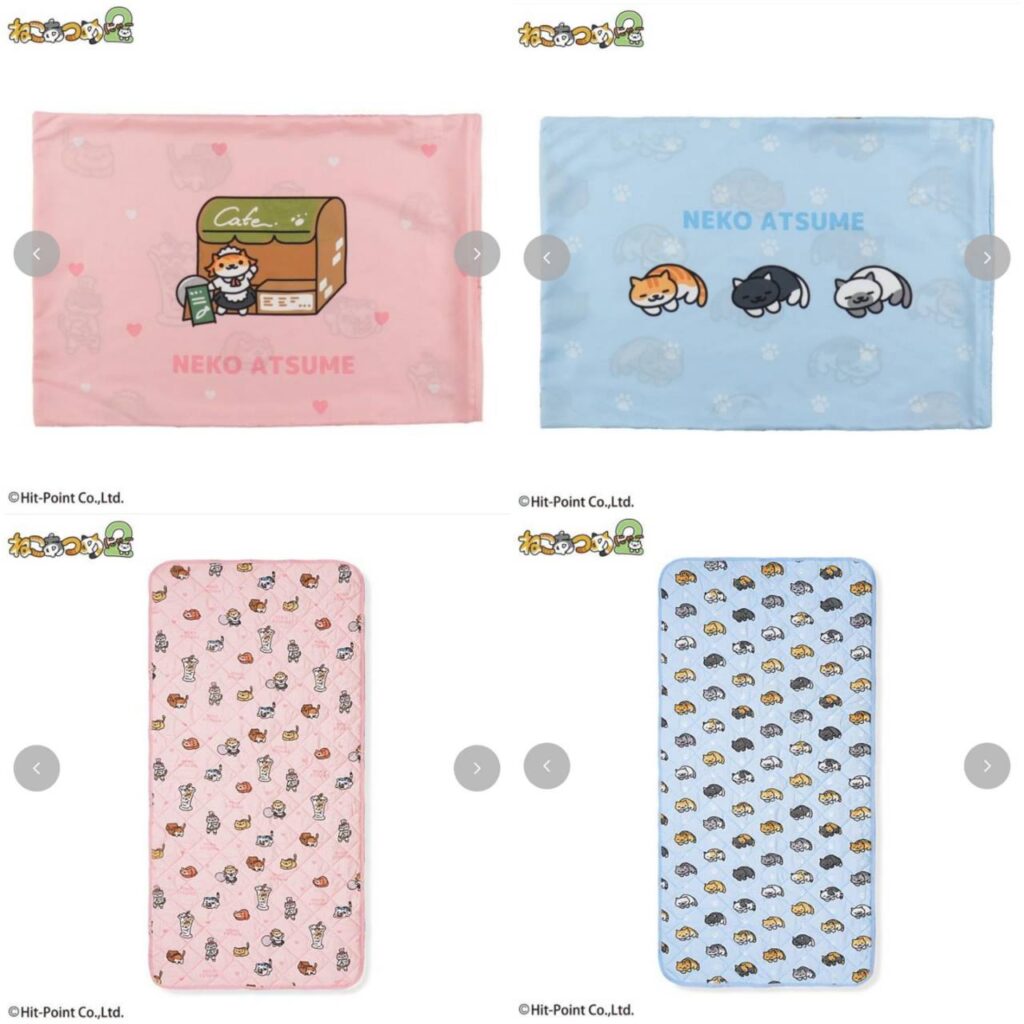 ねこあつめ２　枕カバー&敷きパッド